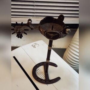 VINTAGE Western boot spur candle holder